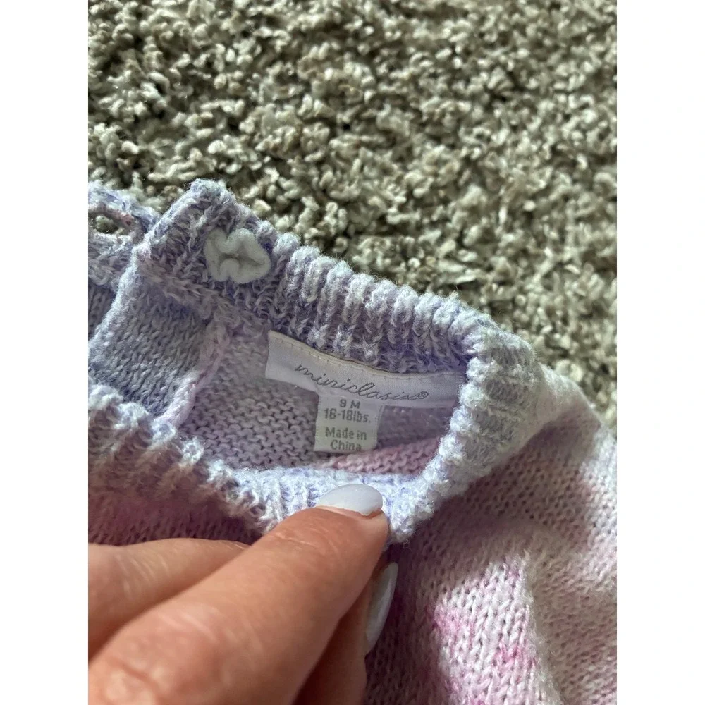 Mini Classics Ombre Sweater and Andy & Evan Purple‎ Cable Knit Leggings Set 9M